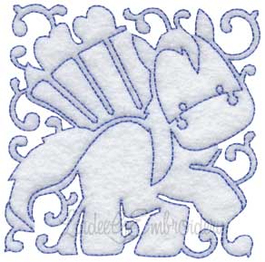 Pony Quilt Block (4 sizes) Machine Embroidery Design