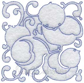Chicks Quilt Block (4 sizes) Machine Embroidery Design