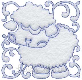 Lamb Quilt Block (4 sizes) Machine Embroidery Design