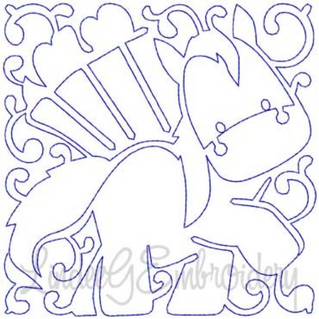 Picture of Pony Quilt Block (4 sizes) Machine Embroidery Design