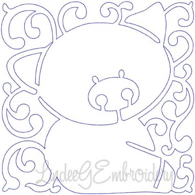 Picture of Pig Quilt Block (4 sizes) Machine Embroidery Design