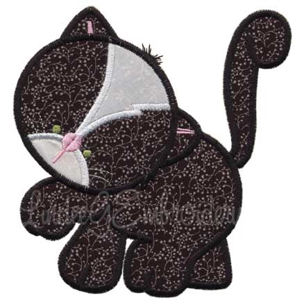 Applique Kitty Machine Embroidery Design
