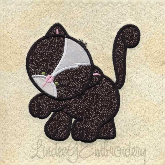 Applique Kitty - Quilted Machine Embroidery Design