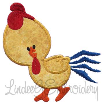 Applique Rooster Machine Embroidery Design