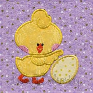 Picture of Applique Chick with Egg - Quilted Machine Embroidery Design