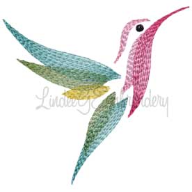 Hummingbird - Contour Machine Embroidery Design