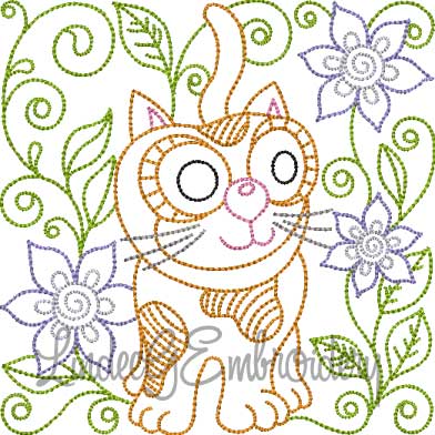 Kitty 2 Multi-Color (5 sizes) Machine Embroidery Design
