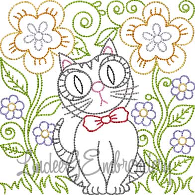 Kitty 7 Multi-Color (5 sizes) Machine Embroidery Design