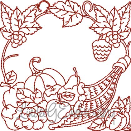 Cornucopia with Harvest (4 sizes) Machine Embroidery Design
