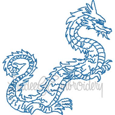 Bluework Chinese Dragon 9 Machine Embroidery Design
