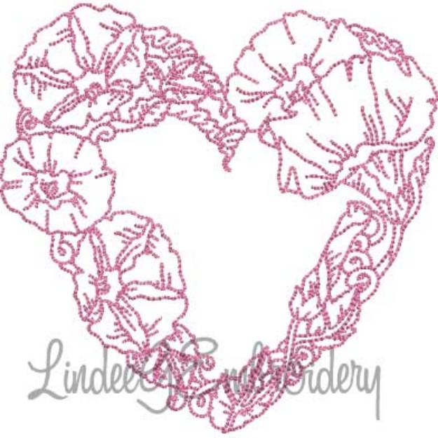 Picture of Floral Heart 5 (5 sizes) Machine Embroidery Design