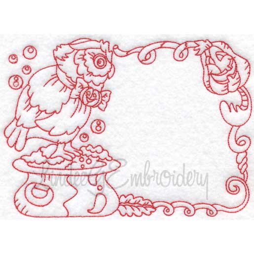 Owl & Cauldron (5 sizes) Machine Embroidery Design