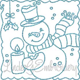 Snowman Block 6 (4 sizes) Machine Embroidery Design