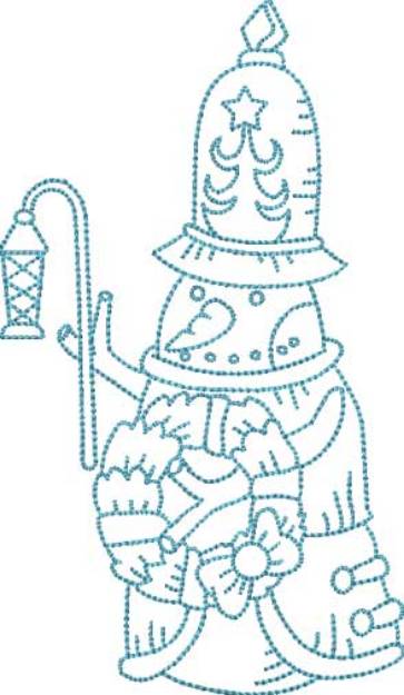 Picture of Snowman with Wreath (4 sizes) Machine Embroidery Design