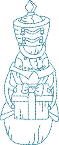 Snowman with Gift 2 (4 sizes) Machine Embroidery Design