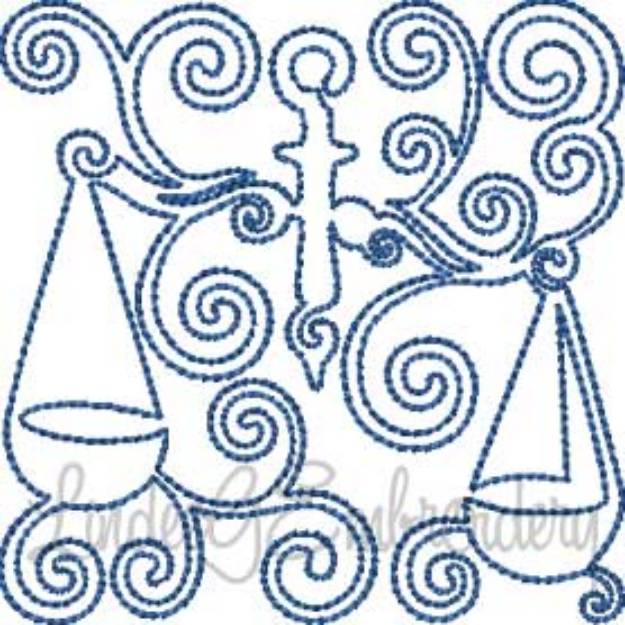 Picture of Libra (4 sizes) Machine Embroidery Design