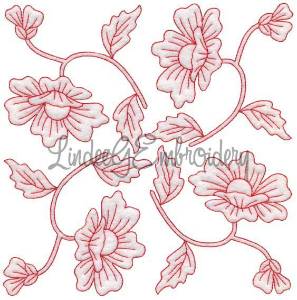 Picture of Poppy Redwork  (6.8-in)Machine Embroidery Design