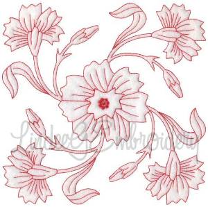 Picture of Carnation Redwork  (6.8-in)Machine Embroidery Design