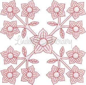 Picture of Larkspur Redwork  (6.8-in)Machine Embroidery Design