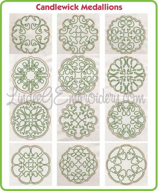 Picture of Candlewick Medallions Embroidery Design Pack