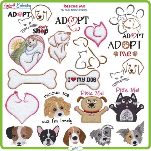 Picture of Rescue Me Embroidery Design Pack