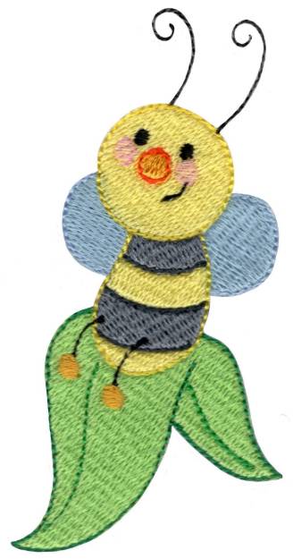 Picture of Leaf Bee Machine Embroidery Design