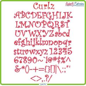 Picture of Curlz Embroidery Font