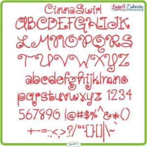 Picture of CinnaSwirl Embroidery Font