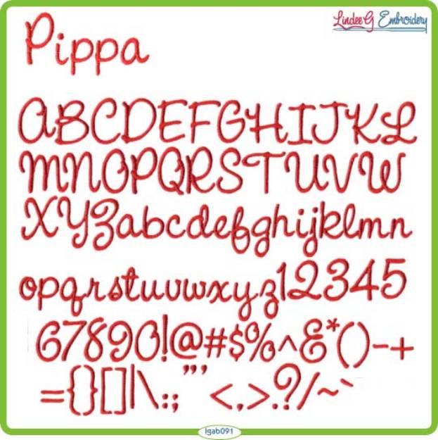 Picture of Pippa Embroidery Font