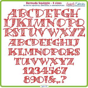 Picture of Bermuda Squiggle Embroidery Font