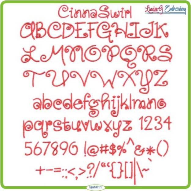Picture of CinnaSwirl Embroidery Font Pack