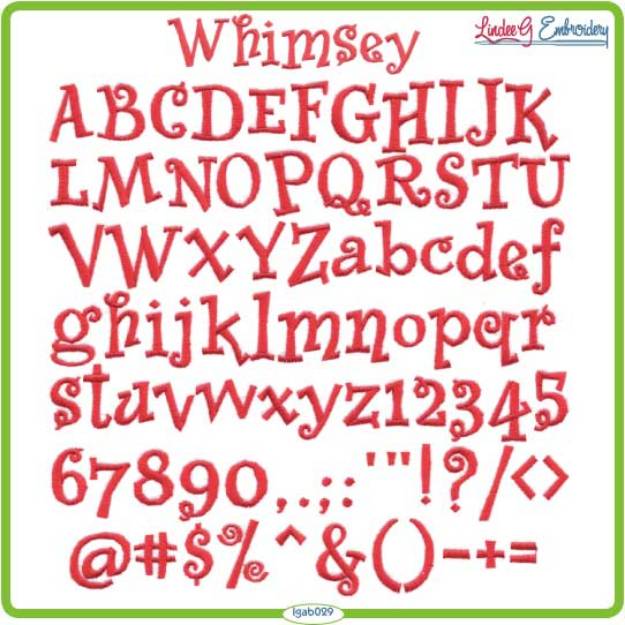 Picture of Whimsey Embroidery Font Pack