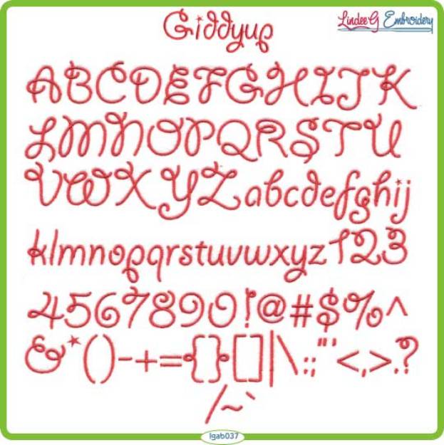 Picture of Giddyup Embroidery Font Pack