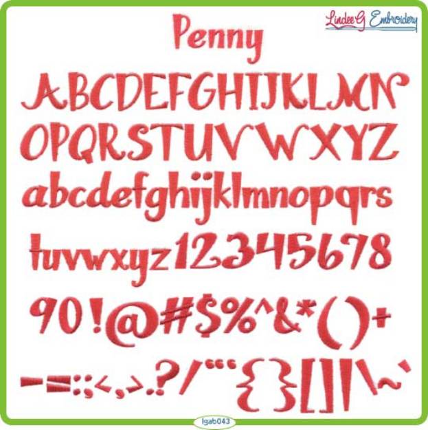 Picture of Penny Embroidery Font Pack