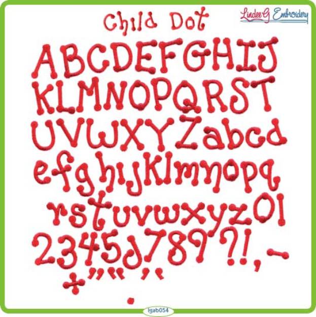 Picture of Child Dot Embroidery Font Pack