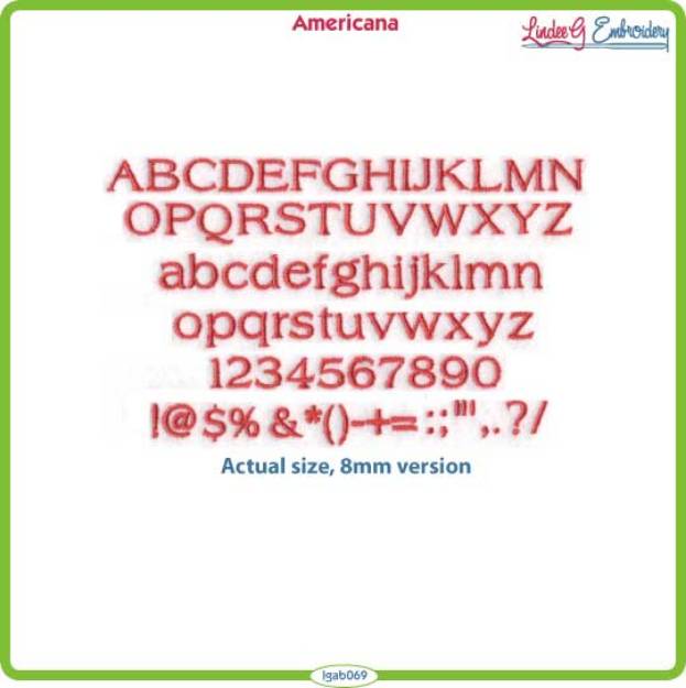 Picture of Americana Embroidery Font Pack