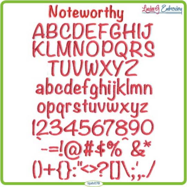 Picture of Noteworthy Embroidery Font Pack