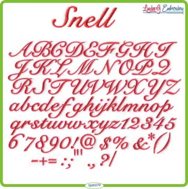 Picture of Snell Embroidery Font Pack