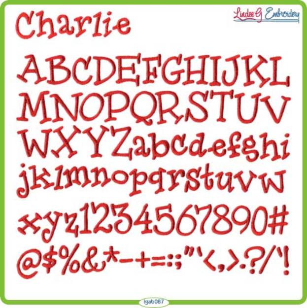 Picture of Charlie Embroidery Font Pack