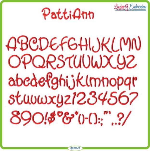 Picture of PattiAnn Embroidery Font Pack