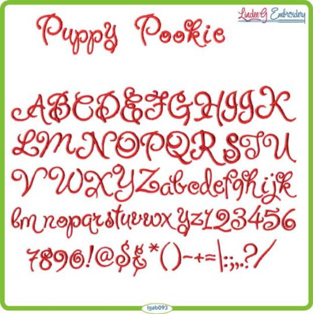 Picture of Puppy Pookie Embroidery Font Pack