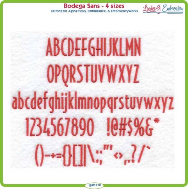 Picture of Bodega Sans Embroidery Font Pack