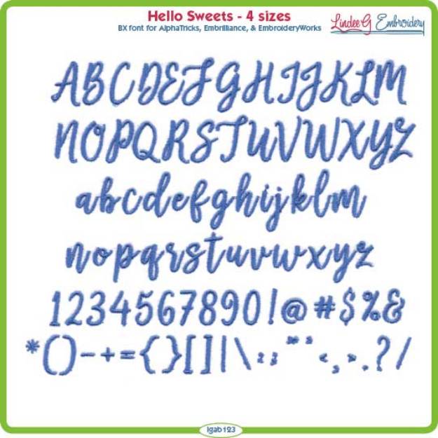 Picture of Hello Sweets Embroidery Font Pack