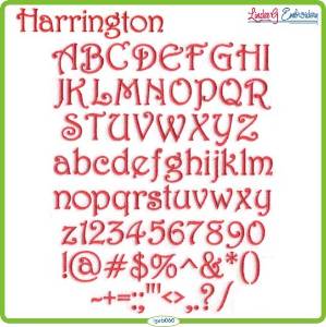 Picture of Harrington Embroidery Font