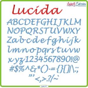 Picture of Lucida Handwriting Embroidery Font