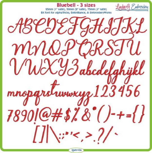 Picture of Bluebell Embroidery Font