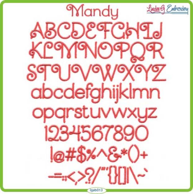 Picture of Mandy Embroidery Font Pack