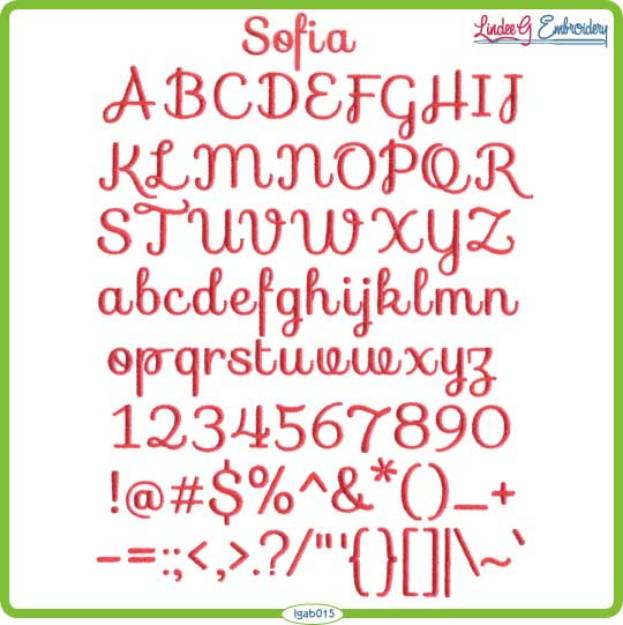 Picture of Sofia Embroidery Font Pack