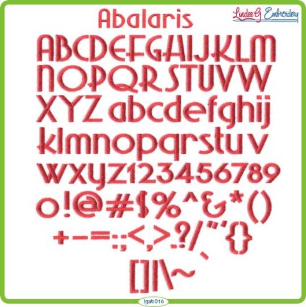 Picture of Abalaris Embroidery Font Pack