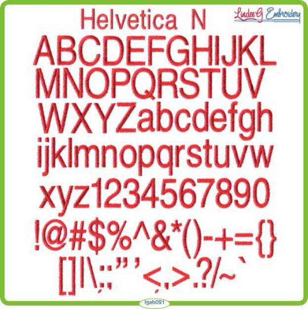 Picture of Helvetica Narrow Embroidery Font Pack